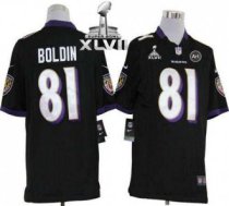 Nike Ravens -81 Anquan Boldin Black Alternate Super Bowl XLVII Men Stitched NFL Game Jersey