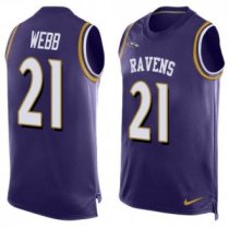 Nike Ravens -21 Lardarius Webb Purple Team Color Stitched NFL Limited Tank Top Jersey
