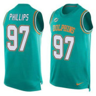 Nike Miami Dolphins -97 Jordan Phillips Aqua Green Team Color Stitched NFL Limited Tank Top Jersey