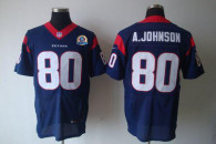 Nike Houston Texans -80 Andre Johnson Navy Blue Team Color With Hall of Fame 50th Patch Mens Stitche