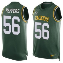 Nike Green Bay Packers -56 Julius Peppers Green Team Color Stitched NFL Limited Tank Top Jersey