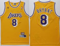 Los Angeles Lakers -8 Kobe Bryant Gold Throwback Stitched NBA Jersey
