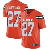 Nike Browns -27 Jabrill Peppers Orange Alternate Stitched NFL Vapor Untouchable Limited Jersey