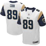 Nike St Louis Rams -89 Jared Cook White Men's Stitched NFL Elite Jersey