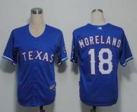 Texas Rangers #18 Mitch Moreland Blue Cool Base Stitched MLB Jersey