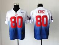 Nike New York Giants #80 Victor Cruz Royal Blue White Men's Stitched NFL Elite Fadeaway Fashion Jers