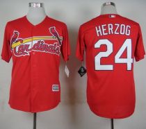St Louis Cardinals #24 Whitey Herzog Red Cool Base Stitched MLB Jersey