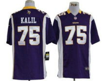 Nike Vikings -75 Matt Kalil Purple Team Color Stitched NFL Game Jersey