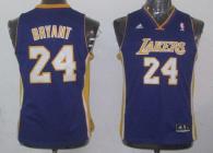 Los Angeles Lakers #24 Kobe Bryant Purple Champion Patch Stitched Youth NBA Jersey