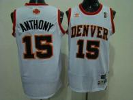 Denver Nuggets -15 Carmelo Anthony White Swingman Throwback Stitched NBA Jersey