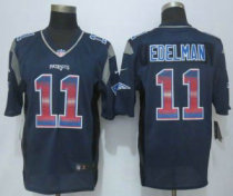 2015 New Nike New England Patriots -11 Julian Edelman Pro Line Navy Blue Fashion Strobe Jersey