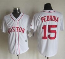 Boston Red Sox #15 Dustin Pedroia White Alternate Home New Cool Base Stitched MLB Jersey