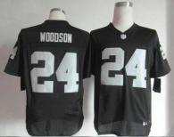 Nike Oakland Raiders #24 Charles Woodson Black Team Color Men's Stitched NFL Elite Jersey