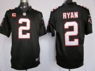 Nike Falcons 2 Matt Ryan Black Alternate With C Patch Stitched NFL Game Jersey