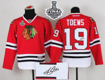 Chicago Blackhawks -19 Jonathan Toews Red Autographed 2015 Stanley Cup Stitched NHL Jersey