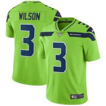 Nike Seahawks -3 Russell Wilson Green Stitched NFL Limited Rush Jersey