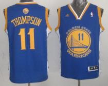 Golden State Warriors #11 Klay Thompson Blue Revolution 30 Stitched Youth NBA Jersey