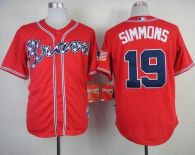Atlanta Braves #19 Andrelton Simmons Red Cool Base Stitched MLB Jersey