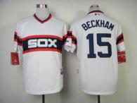 Chicago White Sox -15 Gordon Beckham White Alternate Home Cool Base Stitched MLB Jersey