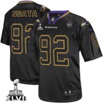 Nike Ravens -92 Haloti Ngata Lights Out Black Super Bowl XLVII Men Stitched NFL Elite Jersey