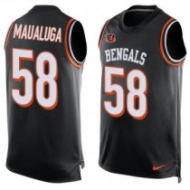 Nike Bengals -58 Rey Maualuga Black Team Color Stitched NFL Limited Tank Top Jersey