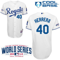 Kansas City Royals -40 Kelvin Herrera White Cool Base W 2014 World Series Patch Stitched MLB Jersey