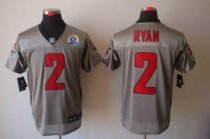 Nike Falcons 2 Matt Ryan Grey Shadow With Hall of Fame 50th Patch Stitched NFL Elite Jersey