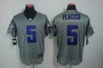 Nike Ravens -5 Joe Flacco Grey Shadow Stitched NFL Elite Jersey