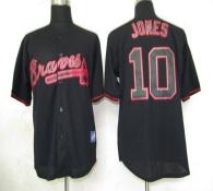 Atlanta Braves #10 Chipper Jones Black Fashion Stitched MLB Jersey
