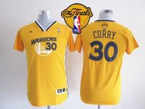Golden State Warriors #30 Stephen Curry Gold Alternate The Finals Patch Stitched Youth NBA Jersey