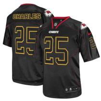 Nike Kansas City Chiefs #25 Jamaal Charles Lights Out Black Men's Stitched NFL Elite Jersey