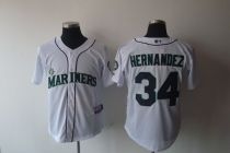 Seattle Mariners #34 Felix Hernandez White Cool Base Stitched MLB Jersey