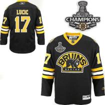 Boston Bruins 2011 Stanley Cup Champions Patch -17 Milan Lucic Black Third Stitched NHL Jersey