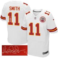 Nike Kansas City Chiefs #11 Alex Smith White Men's Stitched NFL Elite Autographed Jersey