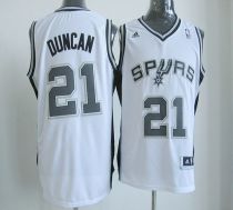 New Revolution 30 San Antonio Spurs -21 Tim Duncan White Stitched NBA Jersey