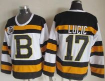 Boston Bruins -17 Milan Lucic White CCM Throwback 75TH Stitched NHL Jersey
