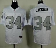 Nike Oakland Raiders #34 Bo Jackson White Silver No Men's Stitched NFL Elite Jersey