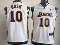 Revolution 30 Los Angeles Lakers #10 Steve Nash White Stitched Youth NBA Jersey