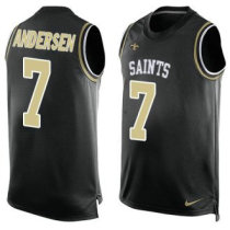 Nike Saints -7 Morten Andersen Black Team Color Stitched NFL Limited Tank Top Jersey
