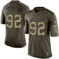 Nike Titans -92 Ropati Pitoitua Green Stitched NFL Limited Salute to Service Jersey