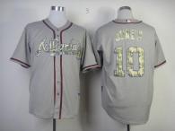 Atlanta Braves #10 Chipper Jones Grey USMC Cool Base Stitched MLB Jersey