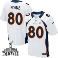 Nike Denver Broncos #80 Julius Thomas White Super Bowl XLVIII Men's Stitched NFL Elite Jersey