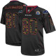 Nike Houston Texans -80 Andre Johnson Black With Hall of Fame 50th Patch Mens Stitched NFL Elite Cam