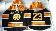 Boston Bruins -23 Chris Kelly Black Sawyer Hooded Sweatshirt Stitched NHL Jersey