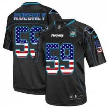 Nike Panthers -59 Luke Kuechly Black With 20TH Season Patch Stitched USA Flag Fashion Jersey