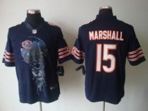 Nike Bears -15 Brandon Marshall Navy Blue Team Color Stitched NFL Helmet Tri-Blend Limited Jersey