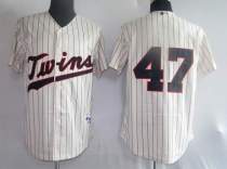Minnesota Twins -47 Francisco Liriano Stitched Cream MLB Jersey