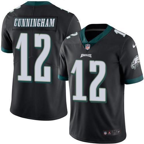 Nike Eagles -12 Randall Cunningham Black Stitched NFL Color Rush Limited Jersey