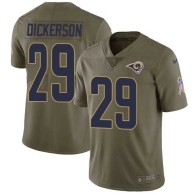 Nike Rams -29 Eric Dickerson Olive Stitched NFL Limited 2017 Salute to Service Jersey