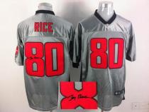 Nike San Francisco 49ers #80 Jerry Rice Elite Grey Shadow Men‘s Stitched NFL Autographed Jersey